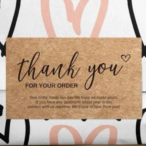 NWT 2x3.5” Thank You For Your Order Rustic Cards - Picture 3 of 4